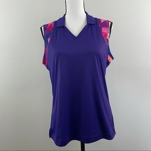 Slazenger Purple - Pink Collared Sleeveless Golf Top
